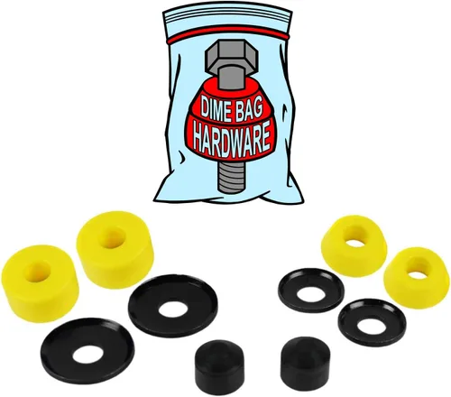 Vista 6 de Kit de reconstrucción de camiones de skate Dime Bag Hardware con cojinetes, arandelas, pivotes para 2 camiones