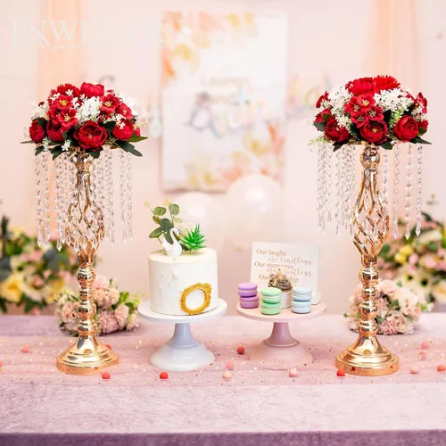 Vista 4 de Bolas de flores artificiales para centros de mesa: 2 piezas de rosas rojas para centros de mesa, arreglos florales, centro de mesa para bodas