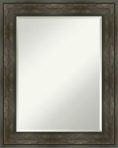 Vista 114 de Amanti Art Espejo de baño marrón para sobre lavabo, espejo rectangular de 24x20 Caleb Brown para tocador, marco rústico pequeño de estilo campestre