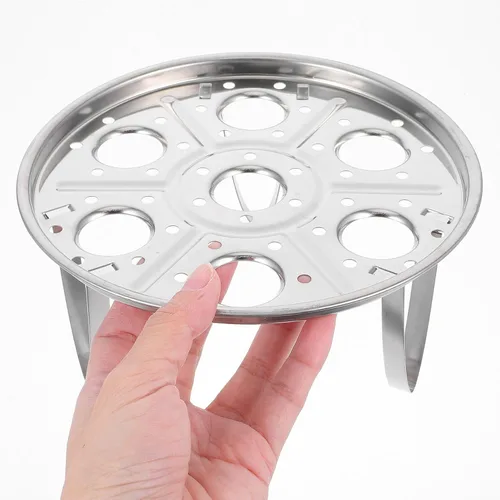 Vista 4 de Multifunctional Egg Steamer Rack 430 Stainless Steel Tripod Stand