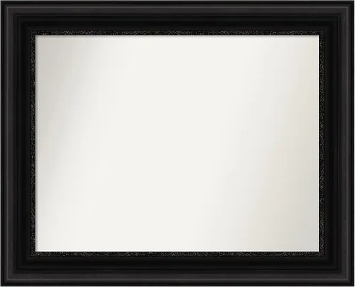 Vista 163 de Amanti Art Espejo personalizado, espejo de baño negro puente, espejo de pared o espejo de tocador de baño sobre el fregadero (26 x 26 pulgadas)