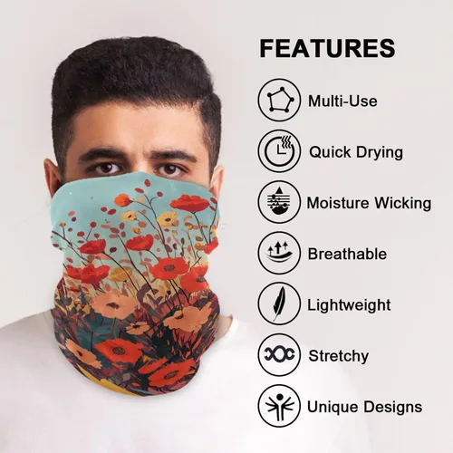Vista 5 de Polaina para el cuello, bandana de enfriamiento, máscara facial, bufanda mágica para protección solar, hombres y mujeres, deportes al aire libre