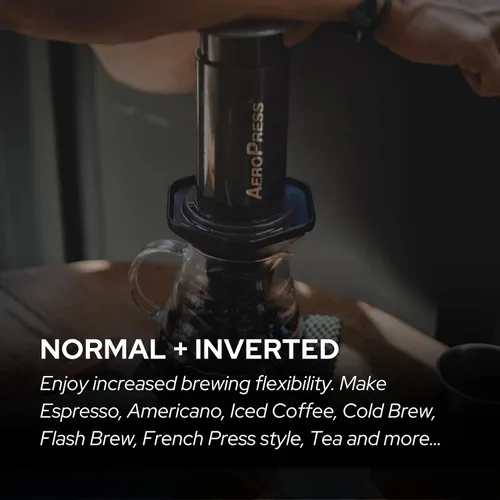 Vista 4 de Filtro para uso en cafeteras AeroPress Go/AeroPress – Disco fino – Reutilizable – Acero inoxidable recubierto de alta calidad (oro rosa, metal)