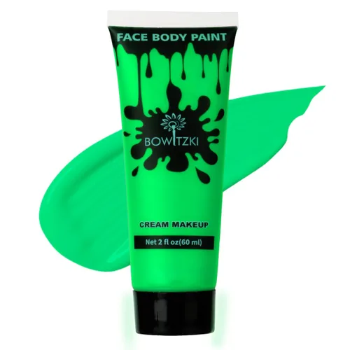 Vista 16 de Bowitzki Pintura facial y corporal de 2 onzas, maquillaje en crema, 2.0 fl oz, pintura facial a base de agua, efectos especiales para adultos, Negro