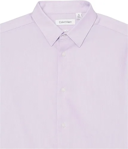 Vista 4 de Calvin Klein Camisa de vestir con estampado de manga larga para niño, estilo con puños abotonados