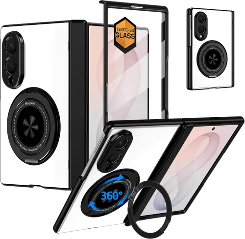 Vista 16 de Hekodonk Funda para Galaxy Z Flip 8 con soporte giratorio de 360º, compatible con MagSafe, protector de pantalla frontal, soporte de anillo Todo