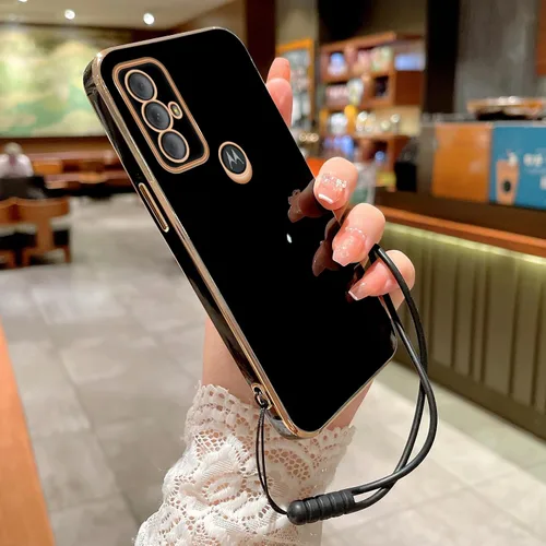 Vista 5 de Funda para Moto g Pure para teléfono, Moto g Power 2022, funda Moto G Play 2023 para mujer, galvanoplastia, estética de lujo, moderna, bonita, Negro