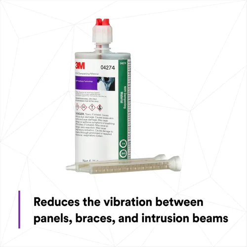Vista 3 de 3M NVH Material amortiguador 04274, flexible, sin contracción, sin solvente, cartucho de 200 mL