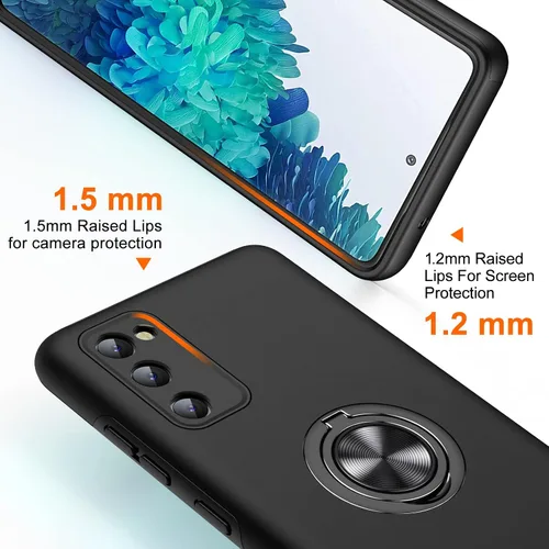 Vista 3 de JAME Funda para Samsung Galaxy S20 FE, funda Samsung S20 FE 5G con soporte giratorio, resistente a prueba de golpes, funda delgada para Galaxy S20