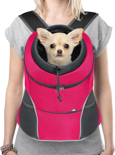 Vista 10 de YUDODO Mochila transportadora frontal para perro, ajustable y transpirable, transportadora para mascotas para perros pequeños, gatos, mochila