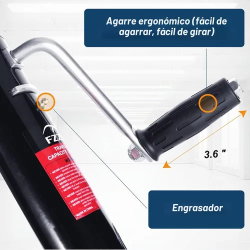 Vista 6 de FZZD Gato de remolque de 2000 libras con rueda, gato giratorio resistente para barco de remolque, elevación de 12 pulgadas, para barco de RV