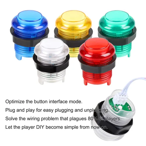 Vista 4 de EG Starts 4 Player Classic DIY Arcade Joystick Kit Parts USB Encoder To PC Controls Games + 48 Way Stick + 5V led Illuminated Push Buttons