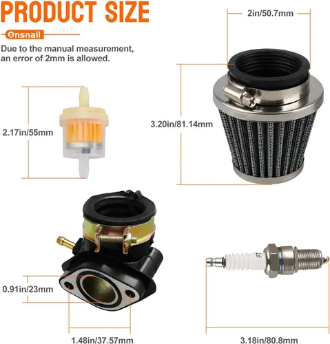 Vista 8 de Carburador Onsnail PD24J de 150cc para motores de 4 tiempos 125cc 150cc 152QMJ 157QMI de 24 mm para motocicleta, scooter, ATV, Go Kart con colector