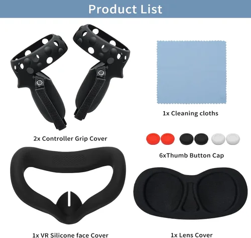 Vista 7 de Funda de silicona para Meta Oculus Quest 2, accesorios para Oculus Quest 2, cubierta facial de silicona VR con cubierta protectora de lente, protege