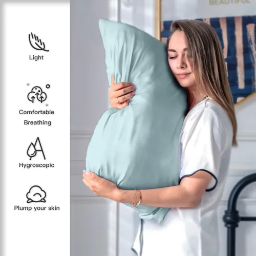 Vista 3 de Funda de almohada de seda para cabello y piel, suave, transpirable y resistente, funda de almohada de seda de tamaño Queen, fundas de almohada