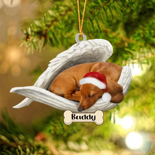 Vista 114 de Afghan Hounds - Adorno de Navidad con alas de ángel durmiente, recuerdo personalizado para perros 2024, adorno de forma acrílica, regalos