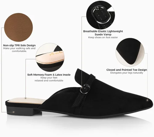 Vista 3 de Ankis Zapatos planos para mujer, mulas, caminar