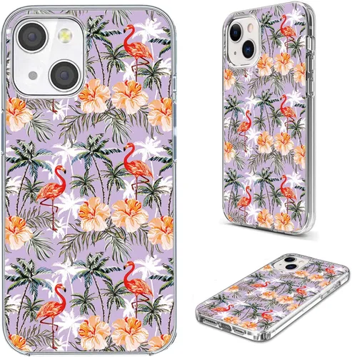 Vista 30 de Funda para iPhone 14/13, funda transparente de TPU suave de ajuste delgado con diseño de paraguas rojo de la torre Eiffel de París, a prueba de Una