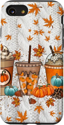 Vista 18 de iPhone 16 Thanksgiving Autumn Leaves Pumpkin Spice Knitted Print Phone Case