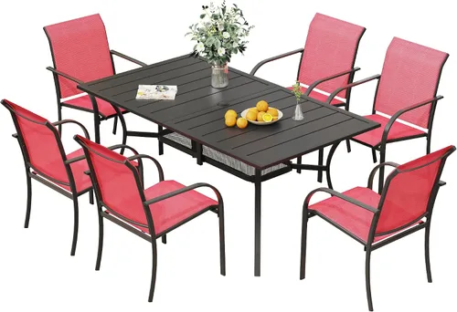 Vista 48 de VICLLAX Juego de 2 sillas de patio pequeñas para exteriores, juego de sillas apilables para patio y mesa de comedor cuadrada para porche delantero