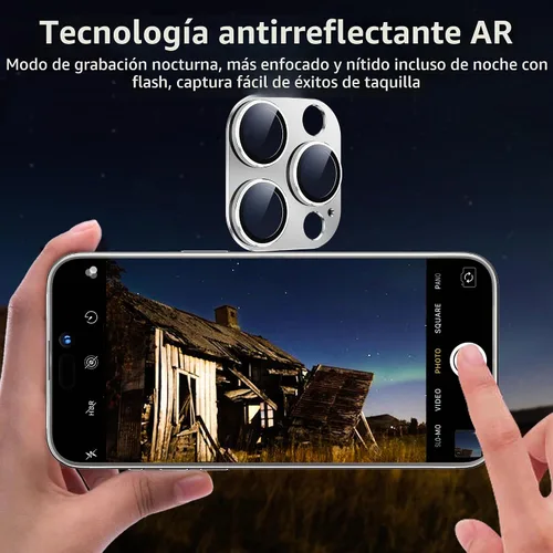 Vista 3 de Protector de lente de cámara para iPhone 15 Pro/iPhone 15 Pro Max, cubierta de cámara de aleación de metal con accesorios de protector de pantalla