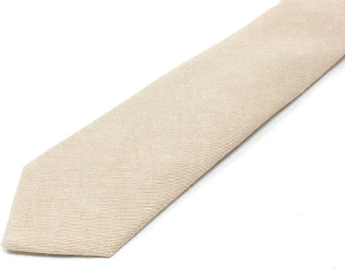 Vista 56 de Corbata delgada de algodón cambray para hombre, estilo desgastado texturizado - 2 1/2 pulgadas de ancho
