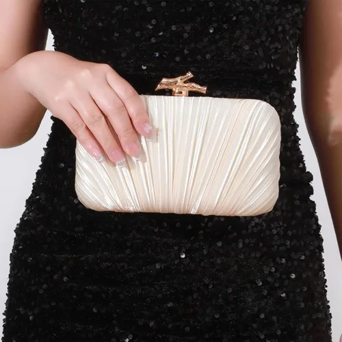Vista 8 de Bolso de mano para mujer, bolso de noche elegante con cadena extraíble, elegante bolso de mano