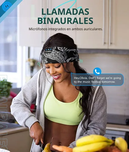 Vista 3 de LC-dolida Auriculares para Dormir Bluetooth Diadema Musical Diadema Banda Inalámbrica Diadema Auriculares con Altavoces Estéreo HD Delgados