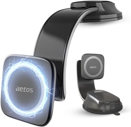 Vista 9 de aetos Soporte magnético para iPhone MagSafe para teléfono con base de succión adhesiva, compatible con iPhone 17/16/15/14 Pro/Plus/Max y teléfonos