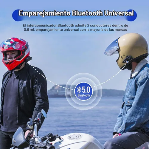Vista 7 de LEXIN MeshCom - Auriculares Bluetooth para motocicleta, intercomunicador de malla para 24 pasajeros, paquete de 2 Helmet Communication System with