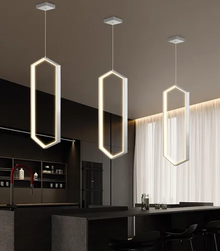 Vista 18 de Lámpara colgante regulable de 3 anillos para ajustar mini lámpara LED de techo para cocina, isla, comedor, sala de estar, dormitorio, dorado