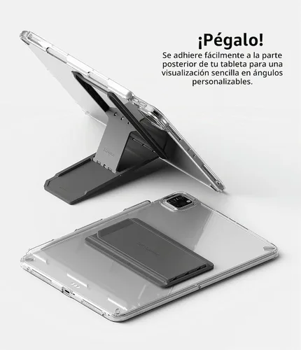 Vista 2 de Ringke Excelente soporte universal para tableta, soporte de acción de resorte, accesorio adhesivo multiángulo para tabletas iPad, lector electrónico