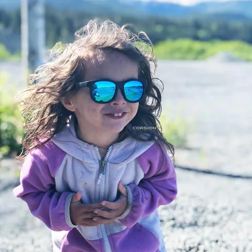 Vista 2 de COASION Gafas de sol polarizadas flexibles para bebé con correa ajustable para niños pequeños recién nacidos de 0 a 24 meses A0* Espejo negro