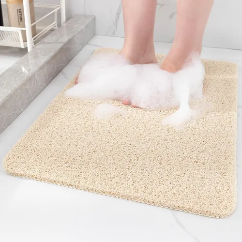 Vista 31 de Hargiis - Tapete antideslizante de secado rápido para tina y ducha, tapete exfoliante para pies, para baño, cocina u hotel, beige, 24 x 16 pulgadas