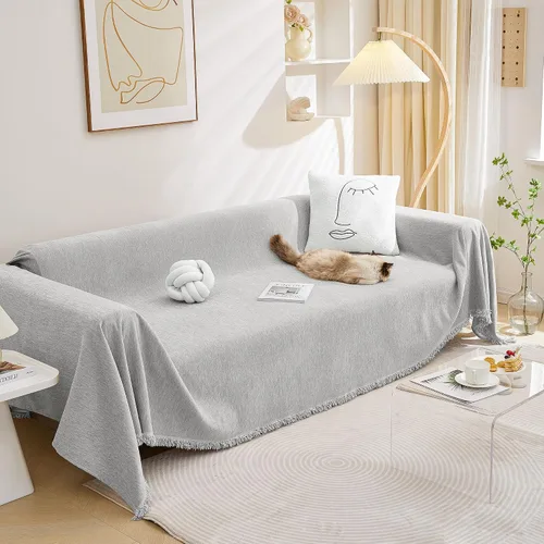 Vista 10 de MEETSKY Funda para Sofá Funda de Sofá Lavable Funda para Sofá de Dos Plazas Fundas Individuales de Chenilla para Sofá Sala de Estar Perros Protector