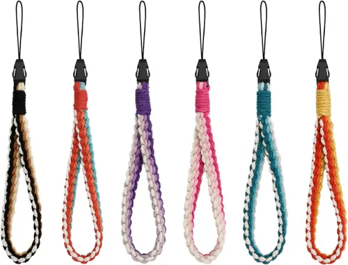 Vista 3 de 2 correas universales para teléfono celular, hechas a mano, correa de muñeca para teléfono celular, correa para mujeres y niñas (5)