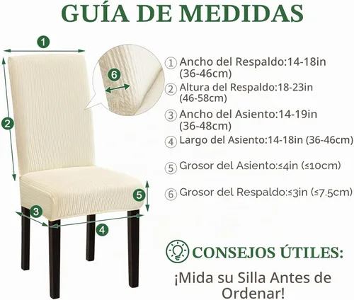 Vista 5 de Sufdari Juego de 4 fundas para sillas de comedor, color beige, antideslizantes, de elastano, elásticas, para comedor, hotel (Grande)