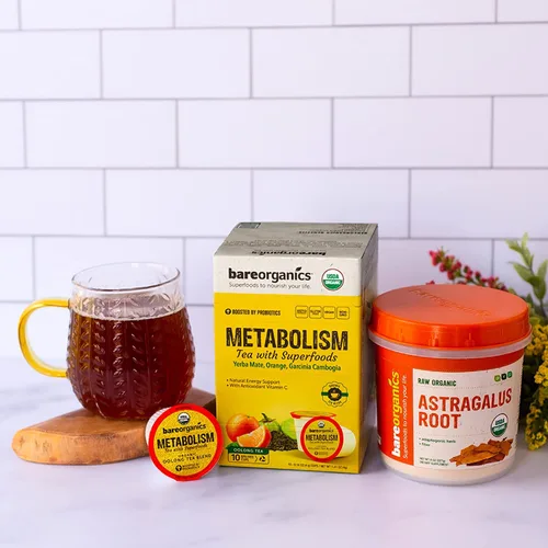 Vista 4 de BareOrganics TÉ METABOLISMO (Orgánico) con Superalimentos y Probióticos (Compatible con Keurig® K-Cup®) 60CT