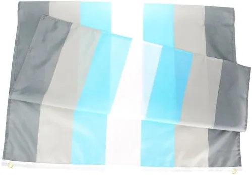 Vista 2 de FLAGLINK Bandera del orgullo Demiboy de 3 x 5 pies - Bandera de género LGBTQIA Demi Man Demisexualb