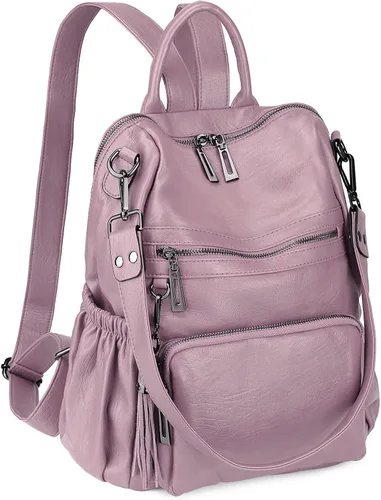 Vista 20 de Uromee Mochila de Viaje Monedero para Mujeres Cuero Vegano Damas Moda Borla Bolsa de Hombro Convertible, Grande, Mochilas Daypack