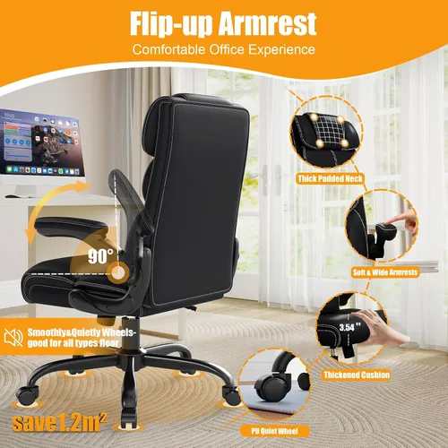 Vista 6 de Executive Office Chair with Flip-up Armrests,Ergonomic Computer Desk Chairs