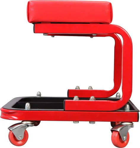 Vista 6 de DNA Motoring Enredadera automotriz de plástico ABS resistente y Torin TR6300 acolchado mecánico Rolling Shop Seat