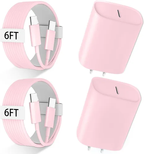 Vista 17 de Cargador para teléfono 17, 16, 15 Pro Max, carga rápida PD de 30 W, cable de carga para iPhone 17 de 6 pies (65 W/3 A), cable largo USB C con iPhone