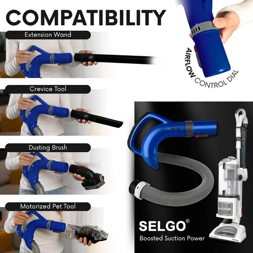 Vista 5 de Selgo Manguera de reemplazo mejorada - Manguera de calidad premium para aspiradora Shark OEM - Manguera para aspiradora Shark Navigator Rotator Azul