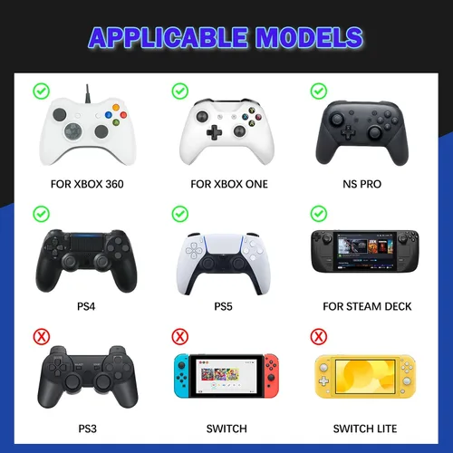 Vista 3 de DLseego 6 tapas de agarre de pulgar para Xbox One X S PS5 PS4 PlayStation DualSense Switch Pro Wireless Controller Steam Deck, silicona suave