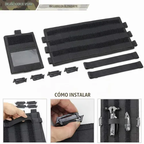 Vista 7 de WYNEX Molle - Organizador para visera de automóvil, bolsa desmontable para Negro