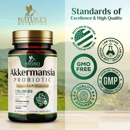 Vista 4 de Akkermansia Suplemento para la salud intestinal - Probiótico Akkermansia prémium con fibra prebiótica - Akkermansia Muciniphila 2 mil millones