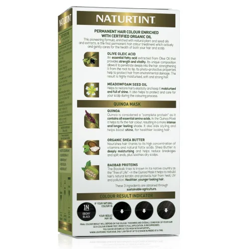 Vista 3 de Naturtint 1N Ebony Black - Coloración para el cabello, 5.07 FZ