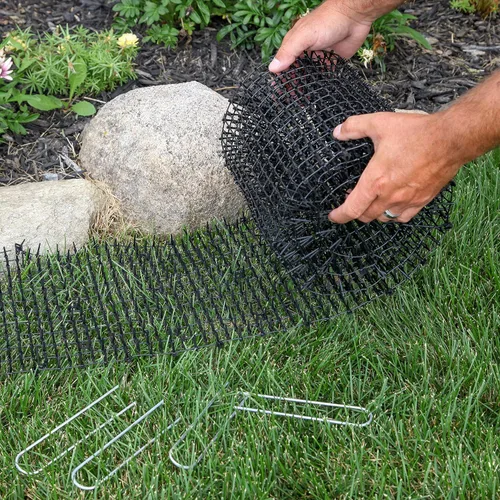 Vista 6 de Tapix Alfombrilla para gatos con tapón de excavación de picos (8 pies), tiras de red para gatos, alfombrilla disuasoria para gatos para interiores