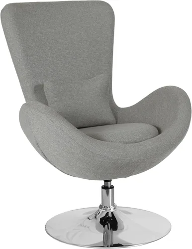 Vista 28 de Flash Furniture Egg Series Grey LeatherSoft Silla de recepción lateral Gris Leathersoft